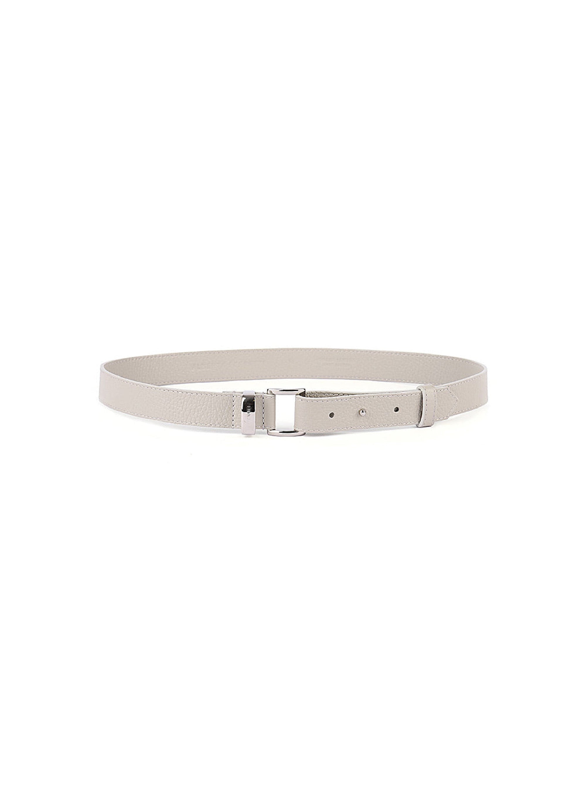 Ceinture en cuir lisse à boucle métallique - Grey