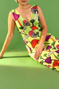 Mushroom midi dress - Green