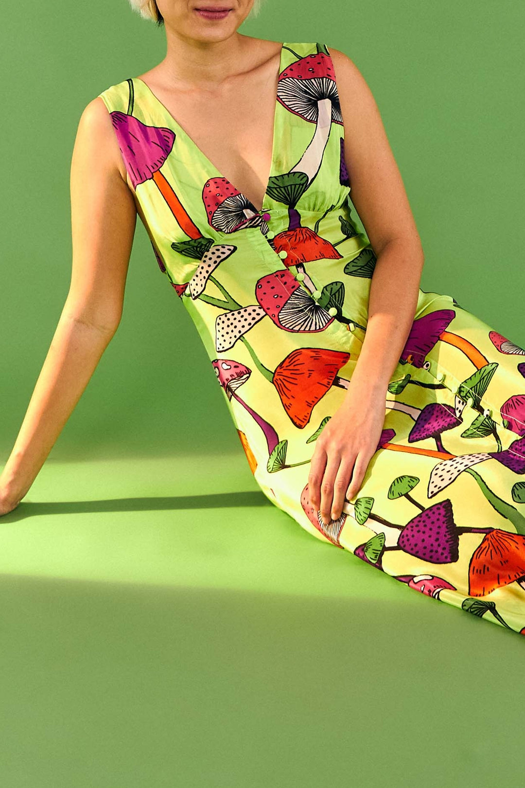 Mushroom midi dress - Green