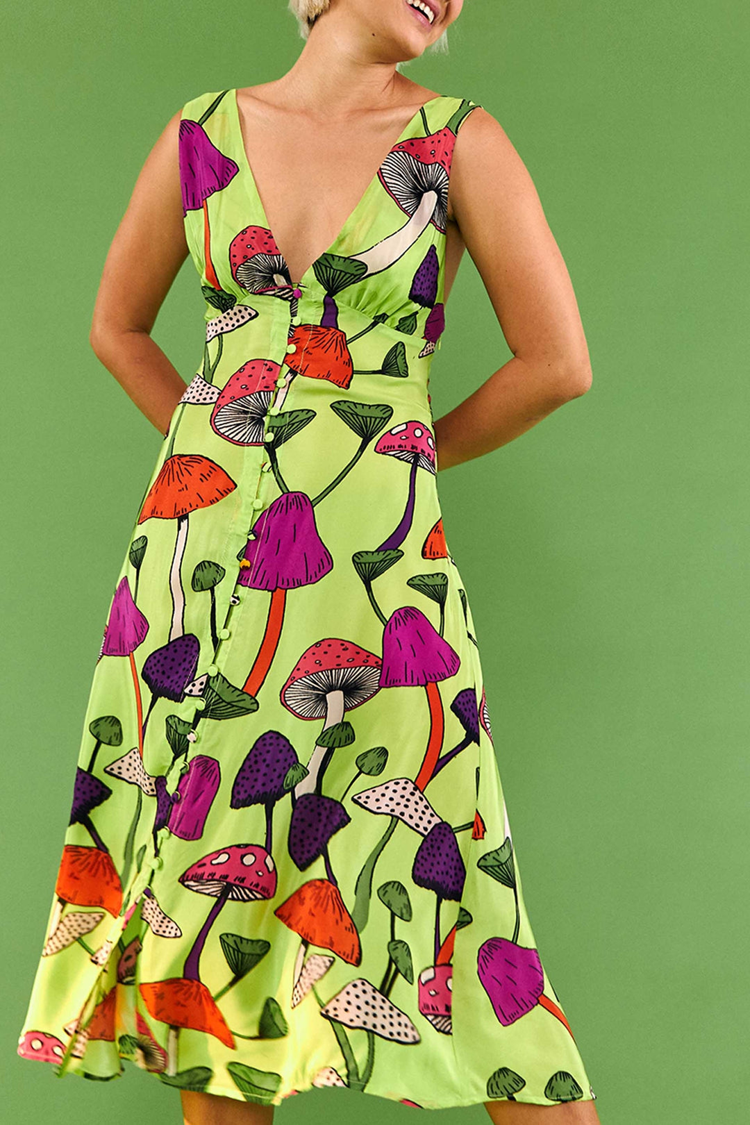 Mushroom midi dress - Green