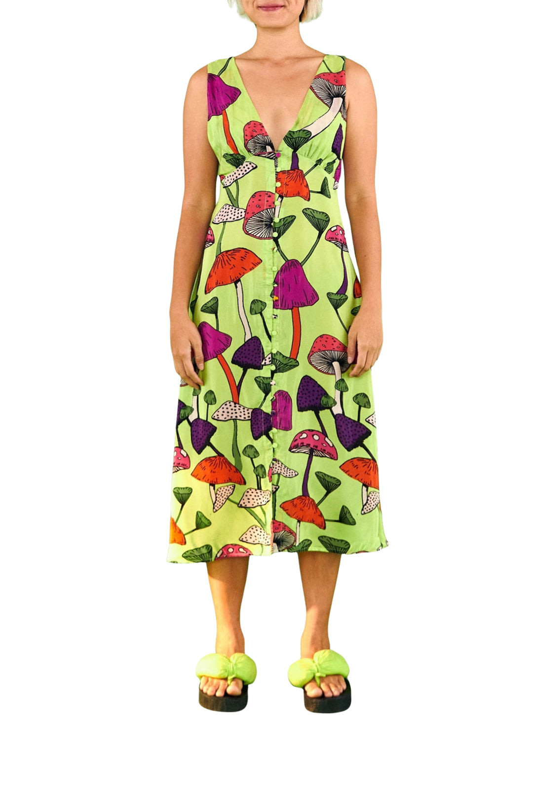 Mushroom midi dress - Green