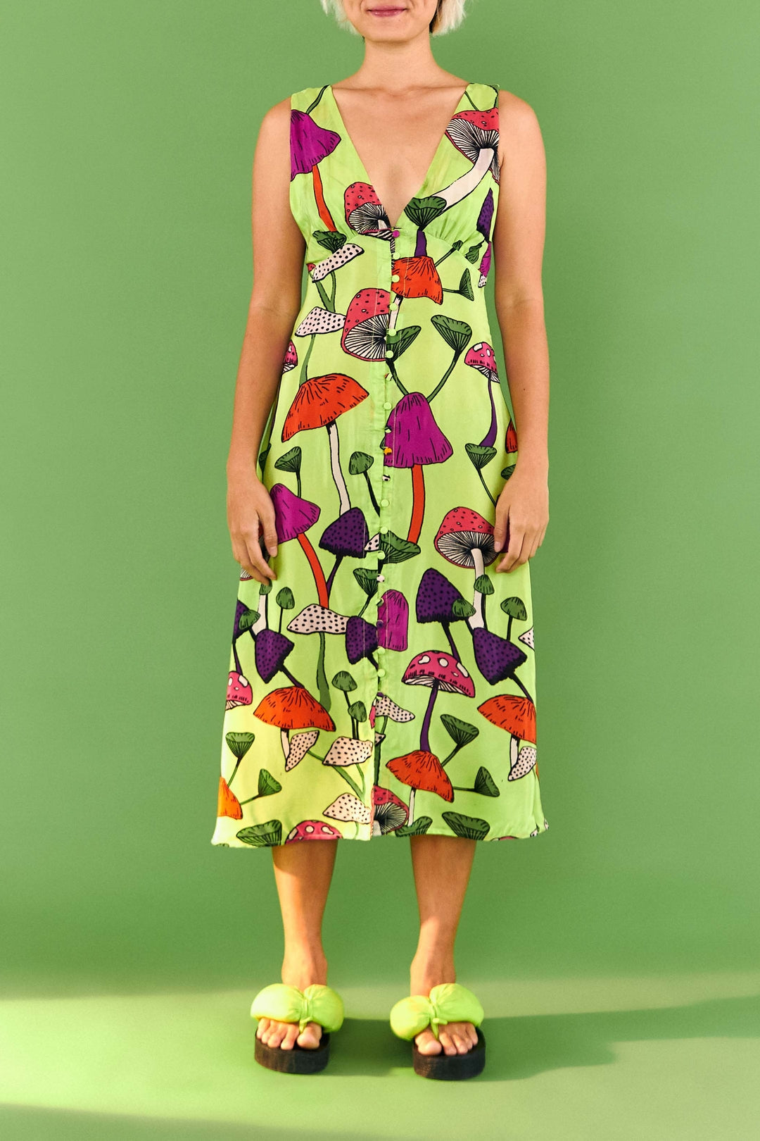 Mushroom midi dress - Green