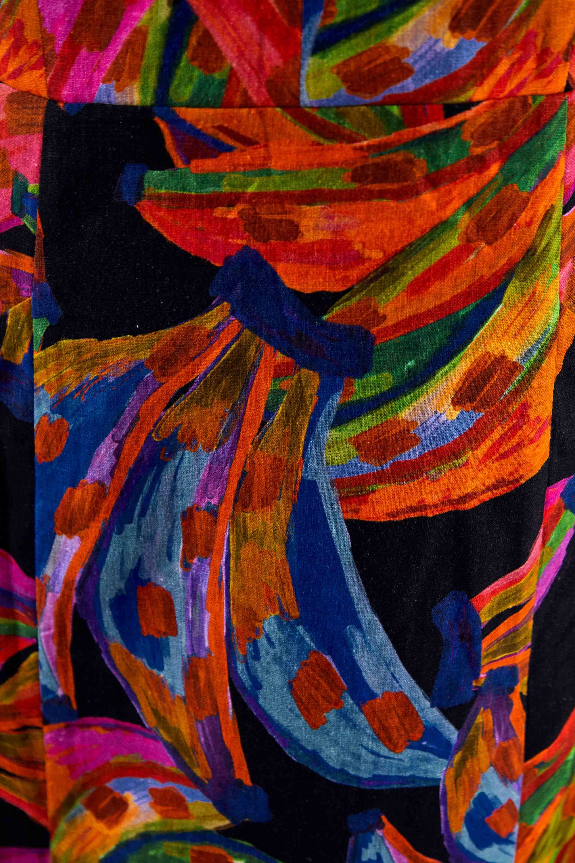 Robe courte Bananas Rainbow en lin - Multicolore