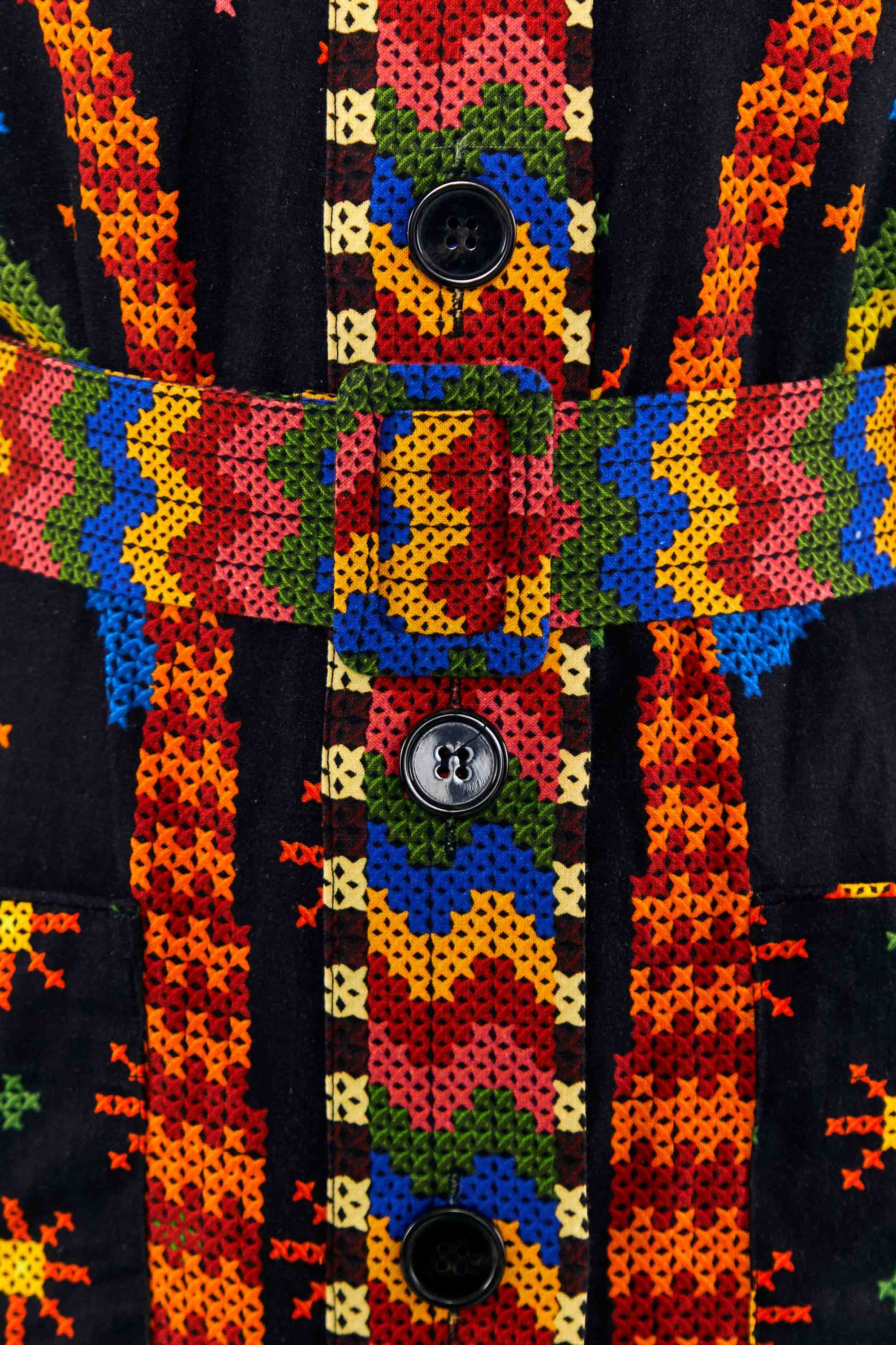 Robe courte Macaw Night en lin - Multicolore