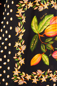 Robe longue Paradis cacao en coton - Multicolore