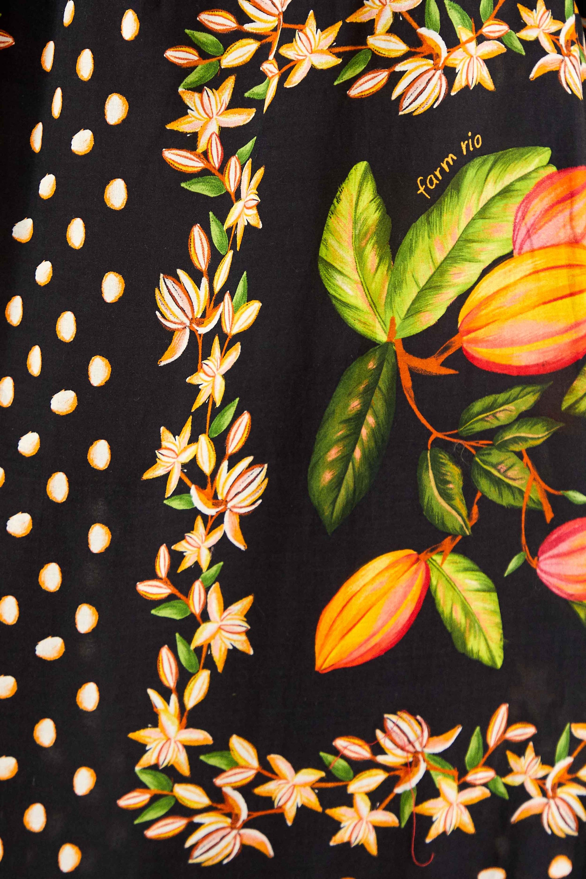 Robe longue Paradis cacao en coton - Multicolore