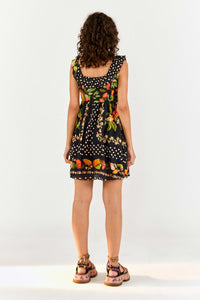 Robe courte Paradis cacao en coton - Multicolore