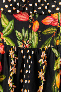 Robe courte Paradis cacao en coton - Multicolore