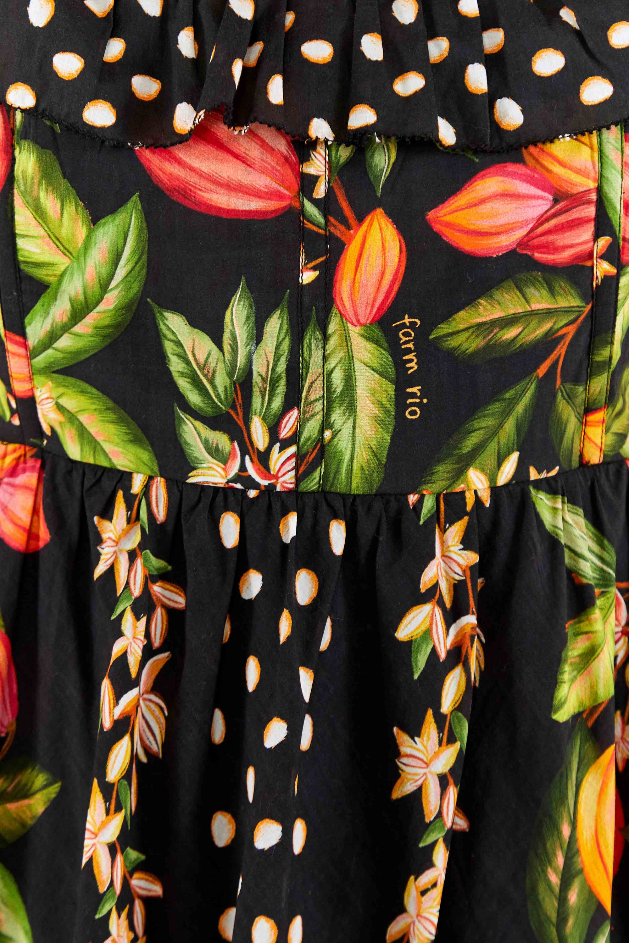 Robe courte Paradis cacao en coton - Multicolore