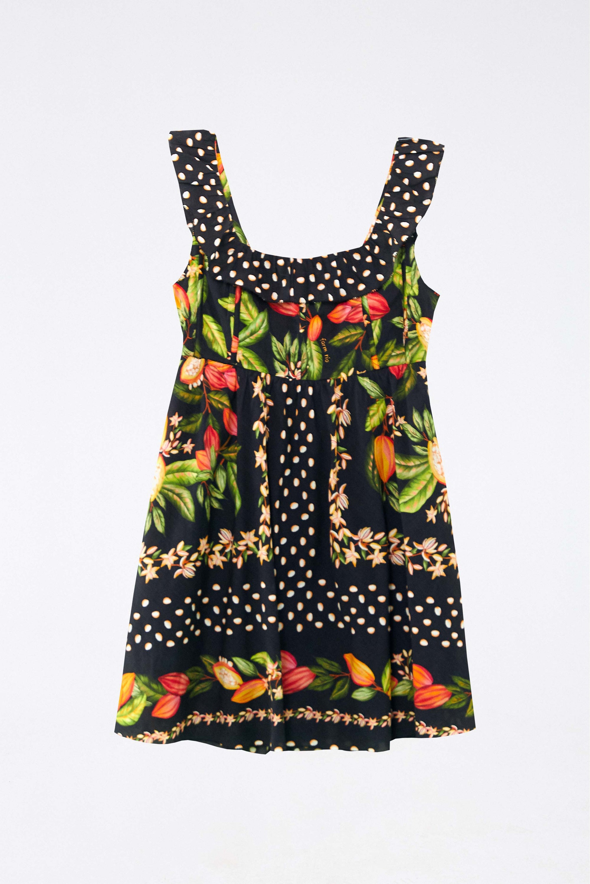 Robe courte Paradis cacao en coton - Multicolore