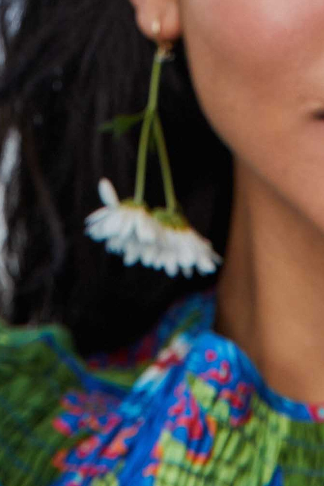 Macaw cotton midi dress - Blue
