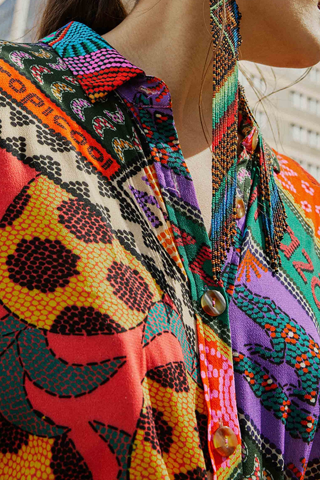 MEDIA OFF LINE_Combinaison Dotted Patch Scarf - Multicolore