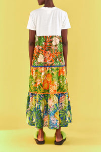Caipirinha t-shirt-style maxi dress in cotton - Multicolour