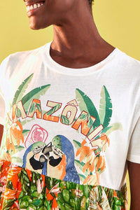 Caipirinha t-shirt-style maxi dress in cotton - Multicolour