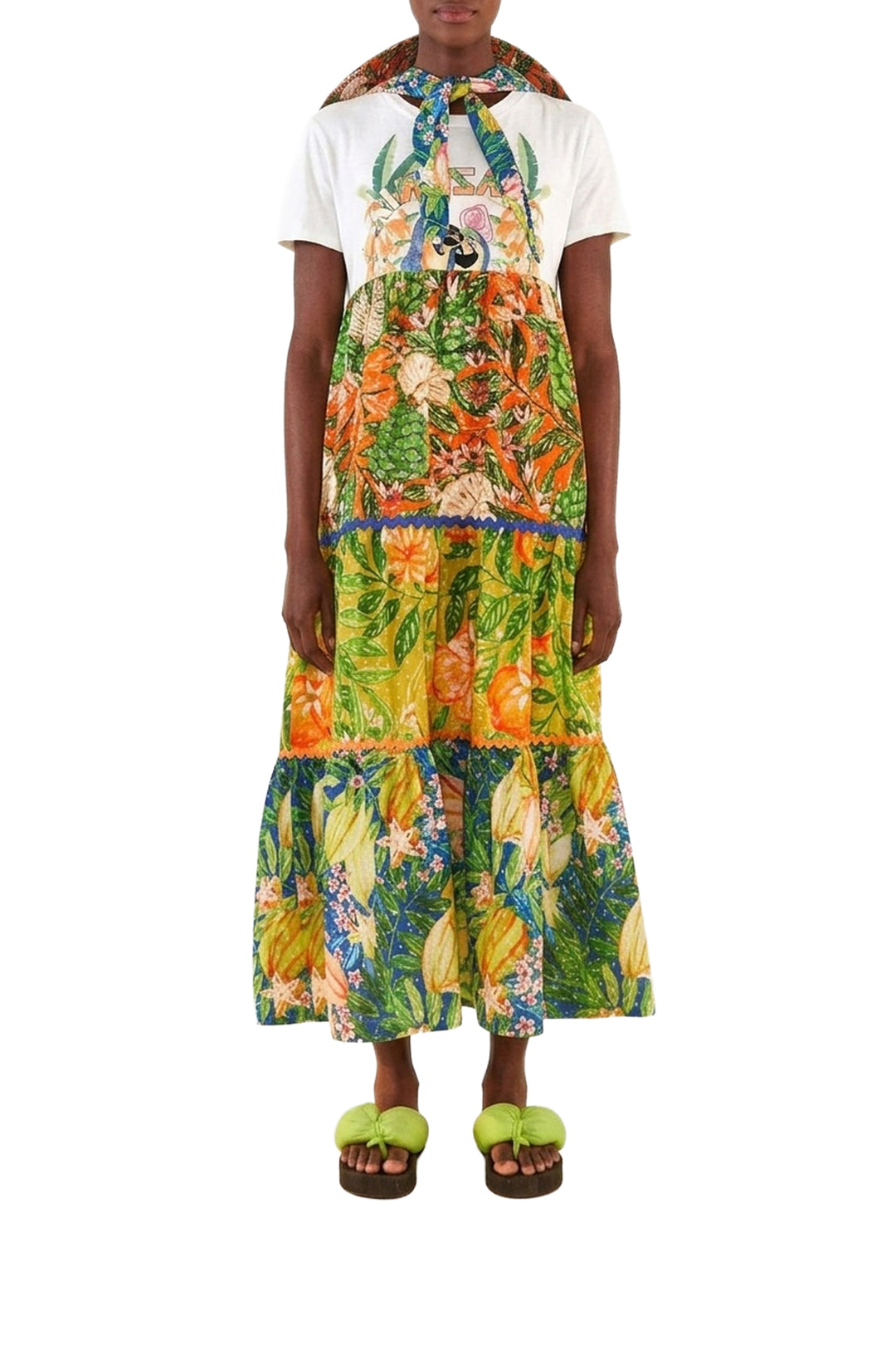 Caipirinha t-shirt-style maxi dress in cotton - Multicolour