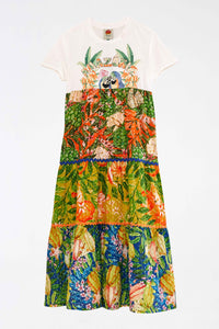 Caipirinha t-shirt-style maxi dress in cotton - Multicolour