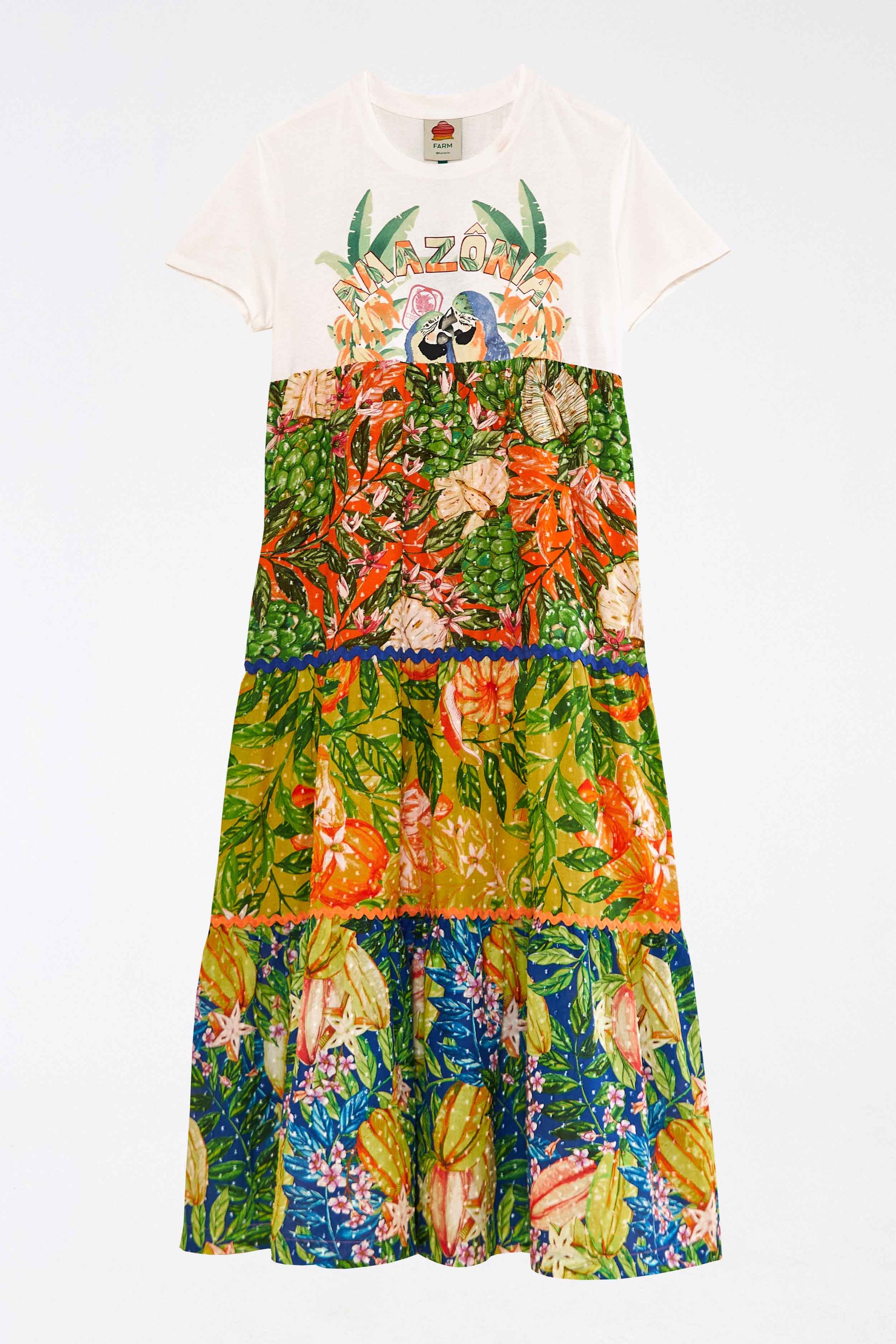 Caipirinha t-shirt-style maxi dress in cotton - Multicolour