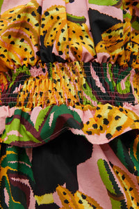 Robe longue à volants Toucananas en coton - Rose
