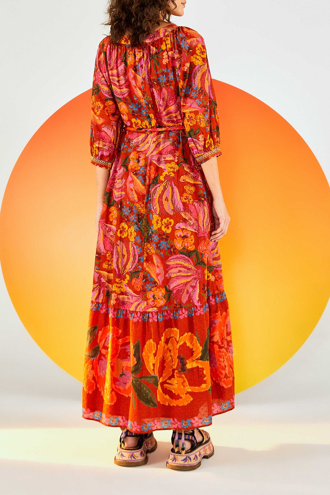 Robe longue Spring Bananas en coton - Rouge
