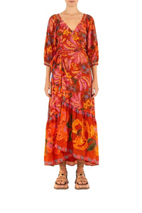 Robe longue Spring Bananas en coton - Rouge