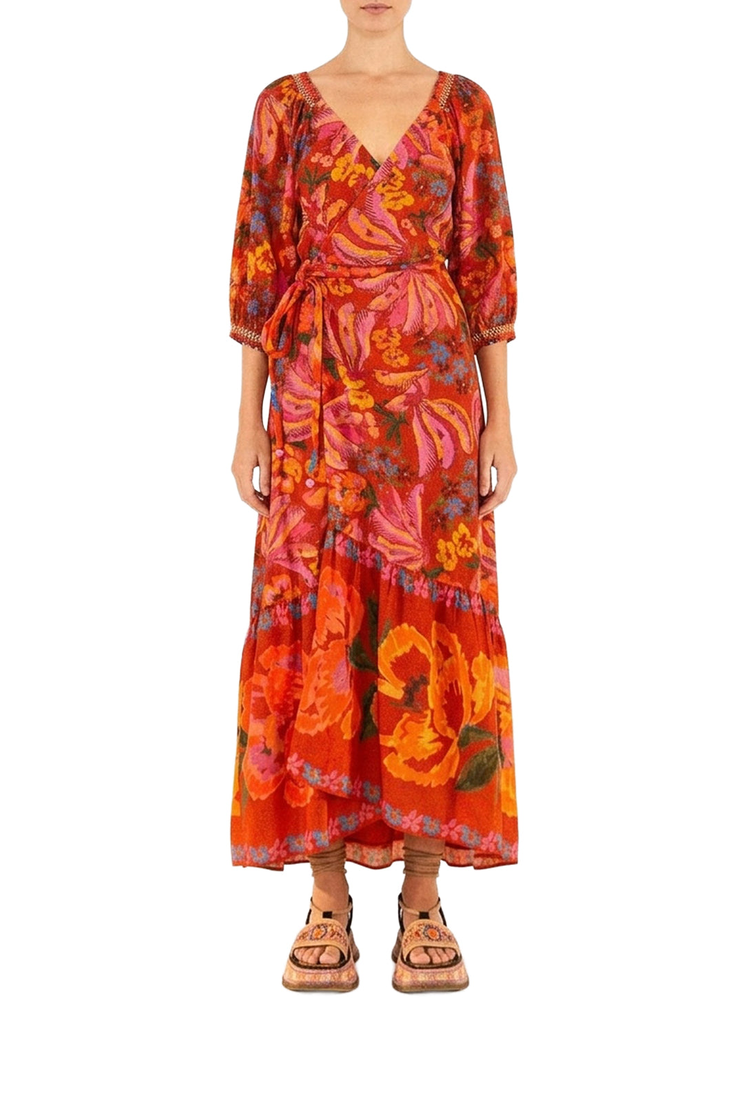 Robe longue Spring Bananas en coton - Rouge