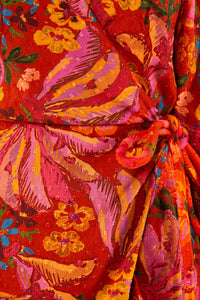 Robe longue Spring Bananas en coton - Rouge