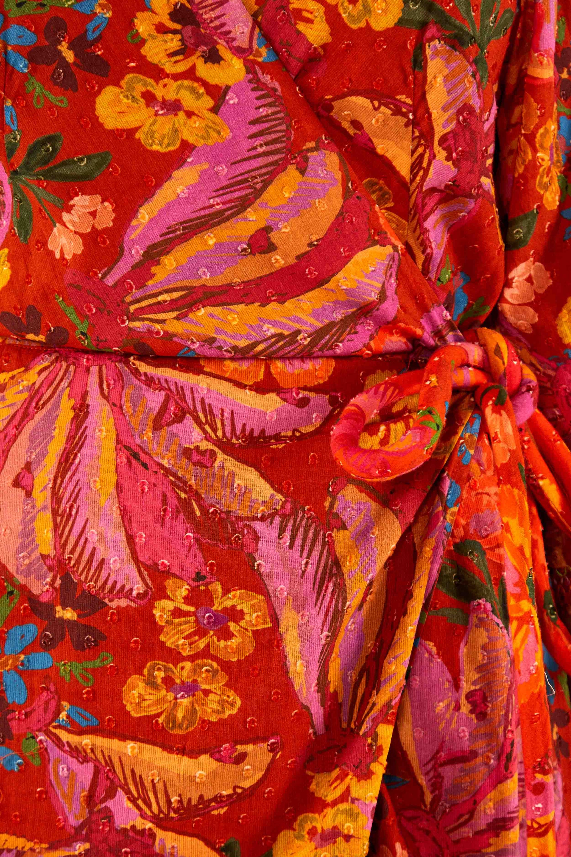 Robe longue Spring Bananas en coton - Rouge