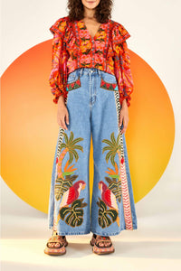 Spring Bananas cotton blouse - Red
