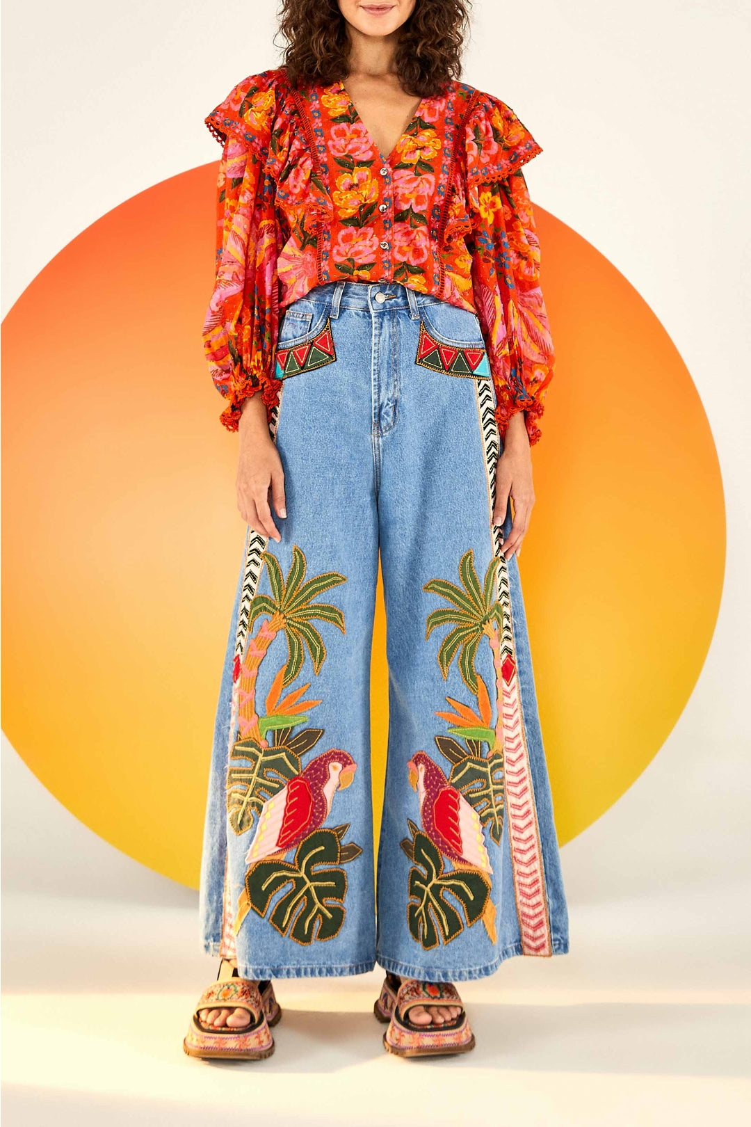 Spring Bananas cotton blouse - Red