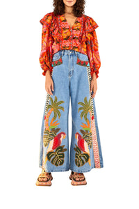 Spring Bananas cotton blouse - Red