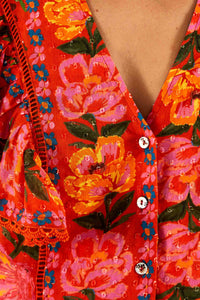 Spring Bananas cotton blouse - Red