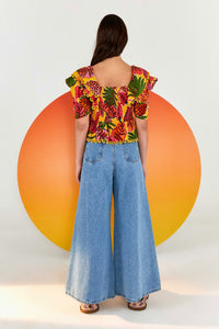 Blouse Fruit Dream smockée en coton - Multicolore