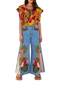 Blouse Fruit Dream smockée en coton - Multicolore