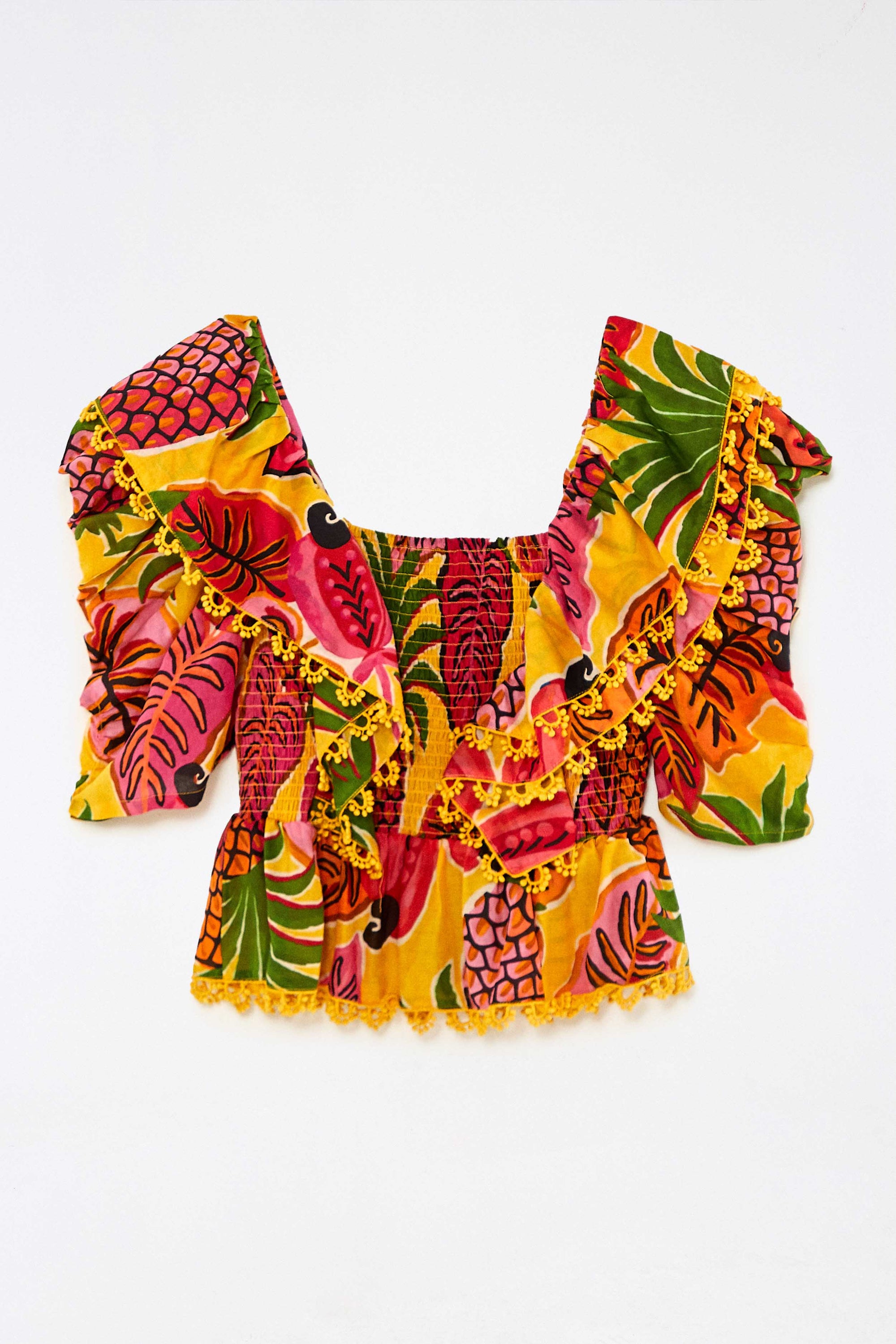 Blouse Fruit Dream smockée en coton - Multicolore