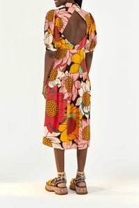 Robe midi Tournesols colorés - Multicolore