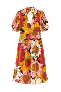 Robe midi Tournesols colorés - Multicolore