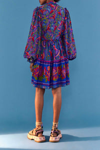 Macaw Flight short dress - Blue