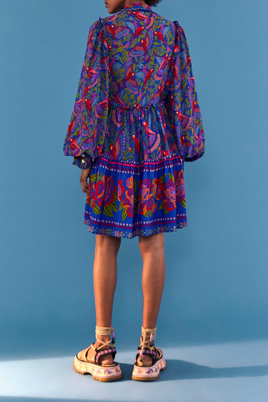 Macaw Flight short dress - Blue