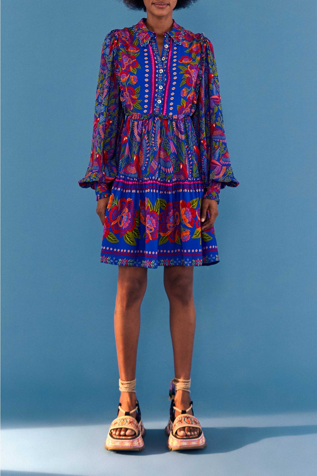 Macaw Flight short dress - Blue