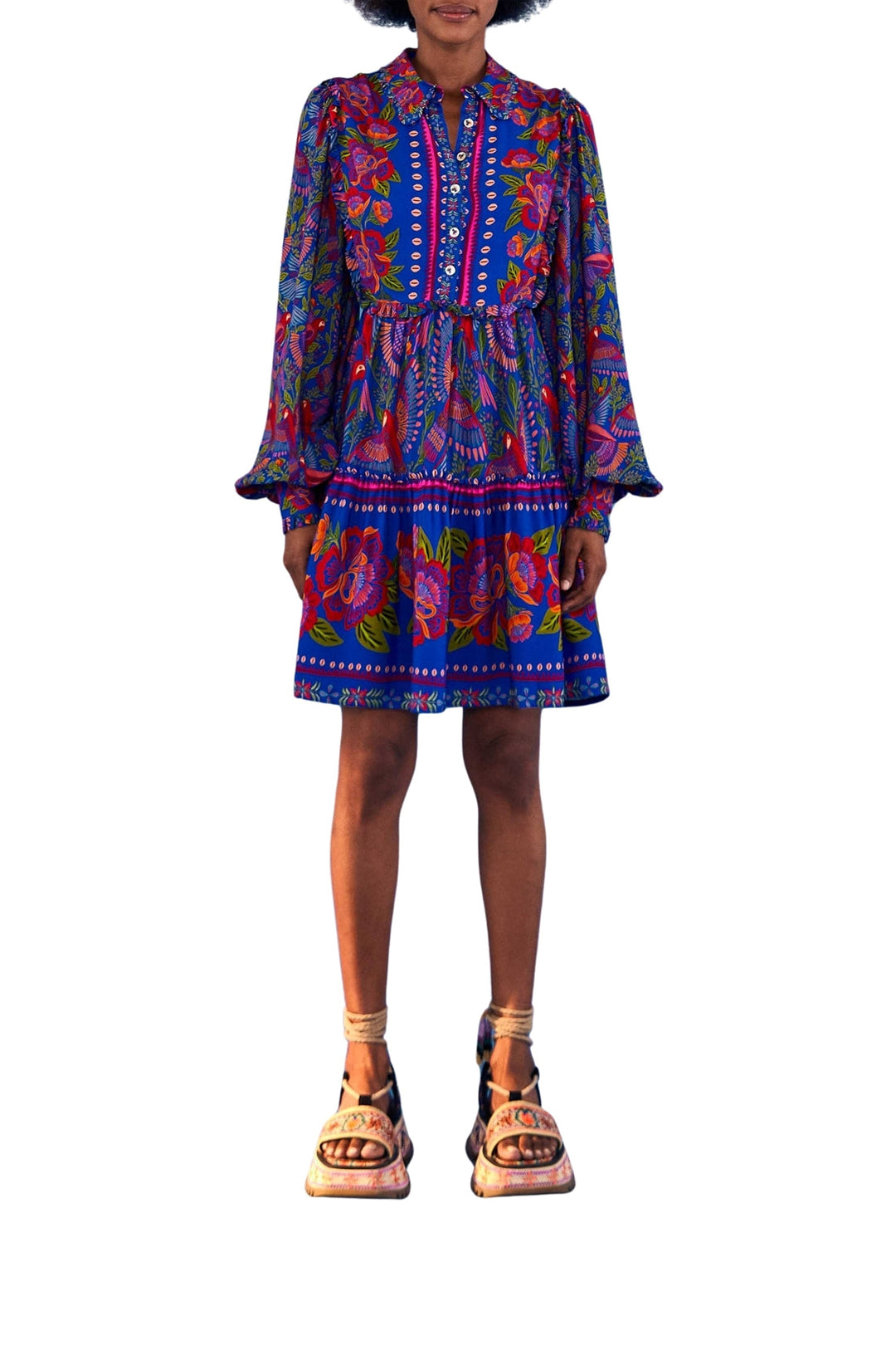 Macaw Flight short dress - Blue