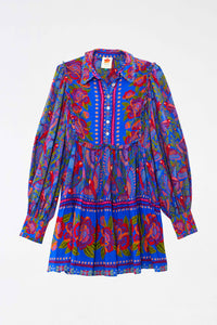 Macaw Flight short dress - Blue