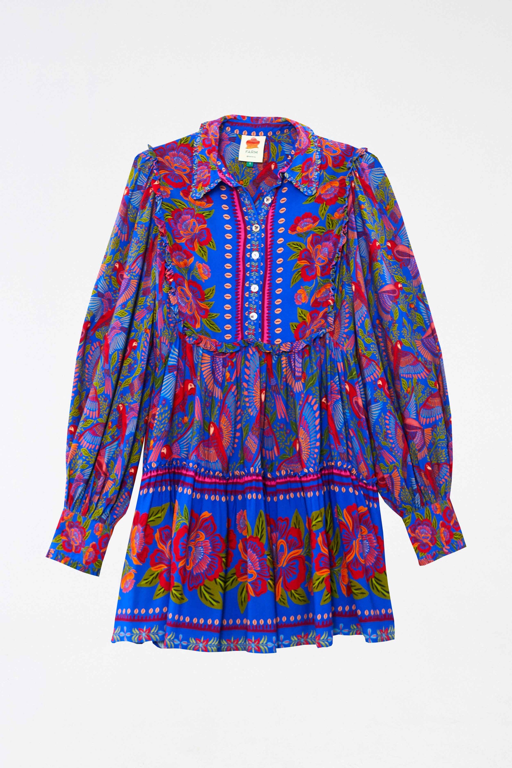 Macaw Flight short dress - Blue