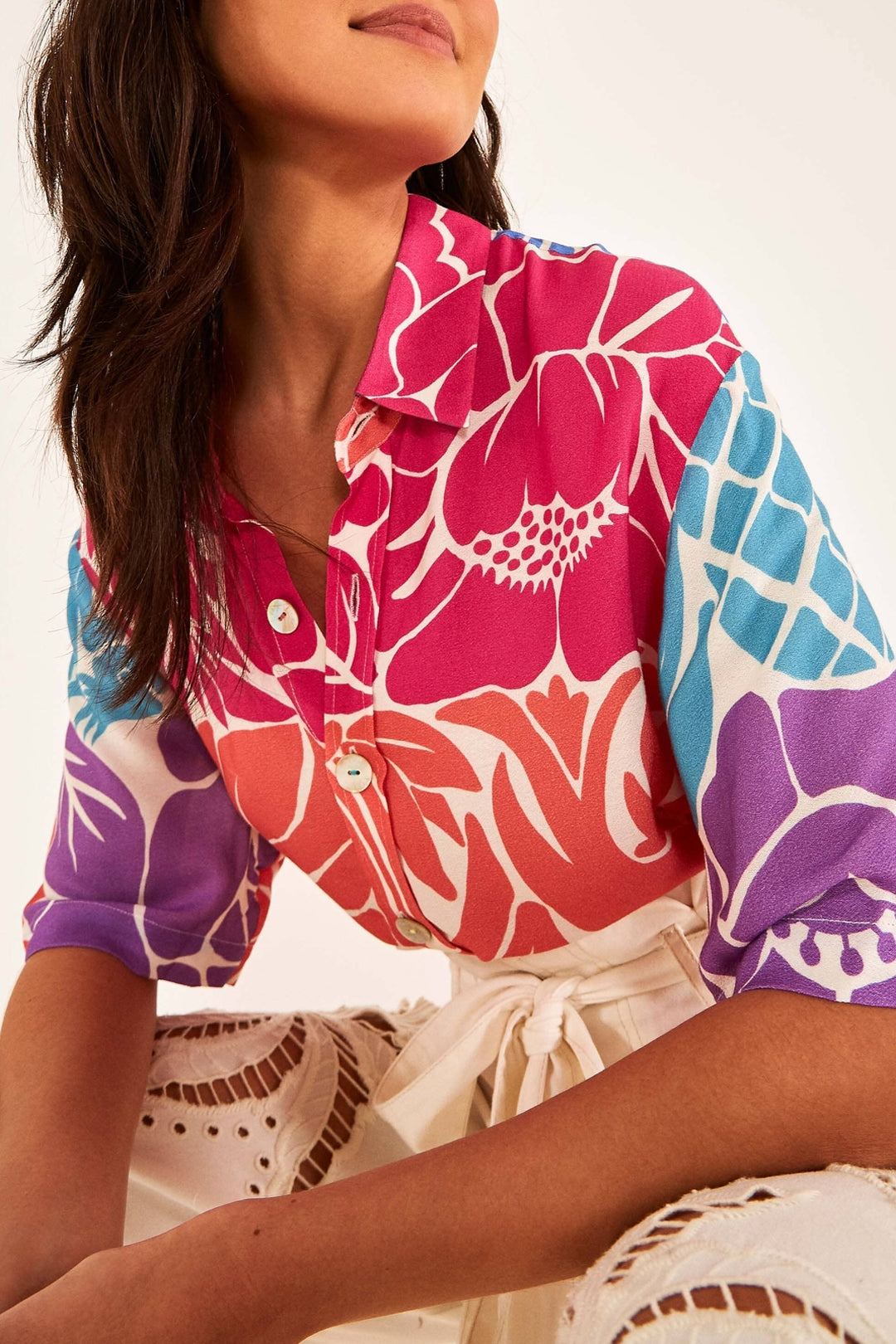 Chemise Uni Tropical Graphic - Multicolore