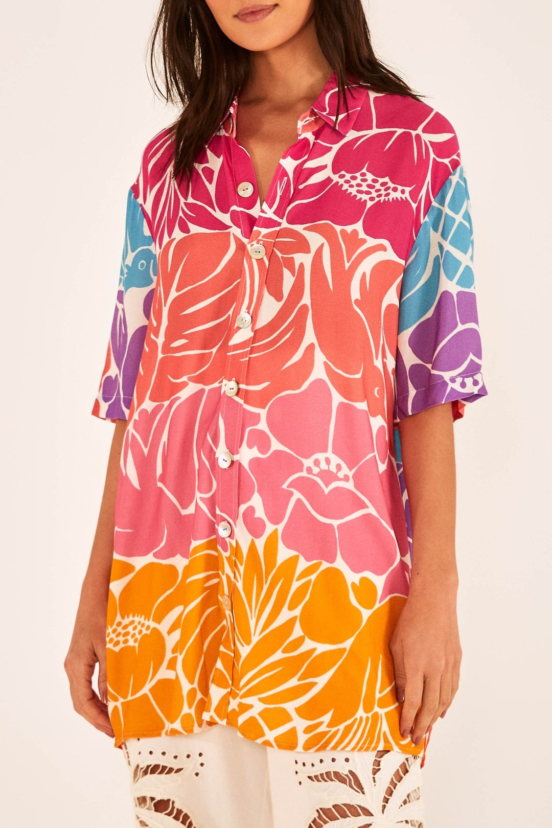 Chemise Uni Tropical Graphic - Multicolore