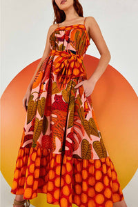 Robe midi Summer Dream en lin - Multicolore