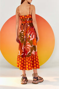 Robe midi Summer Dream en lin - Multicolore