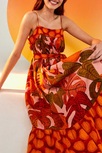 Robe midi Summer Dream en lin - Multicolore