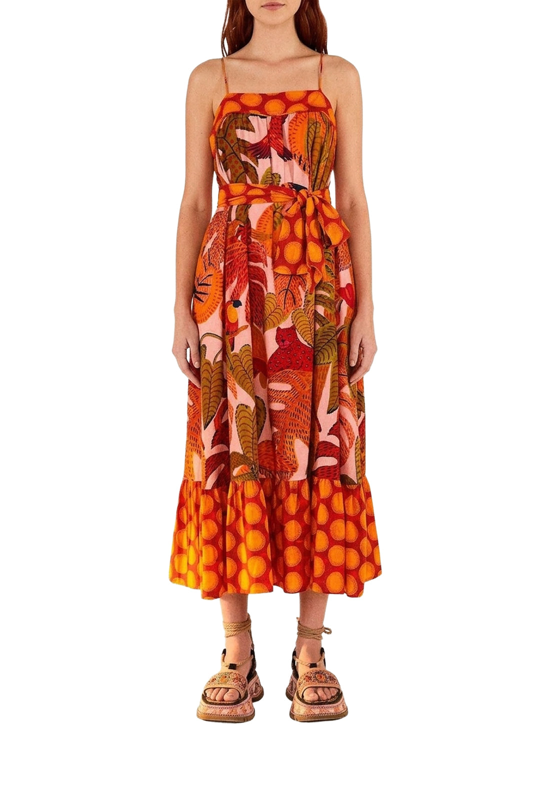 Robe midi Summer Dream en lin - Multicolore