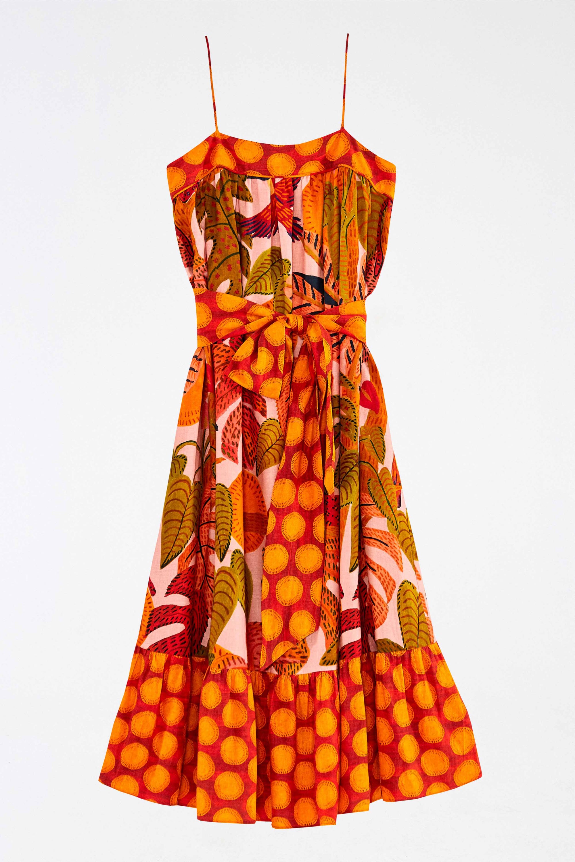Robe midi Summer Dream en lin - Multicolore