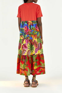 Robe longue façon t-shirt en coton - Rouge